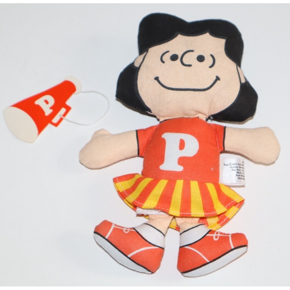 Vintage 1952 Peanuts LUCY Orange Yellow P Megaphone Cheers Stuffed Doll Plush